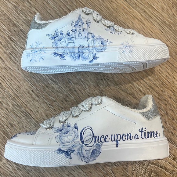 Monnalisa Rose Glitter Sneakers Girls 8T (EU 27) Made in Italy NWOT Designer - Picture 5 of 16